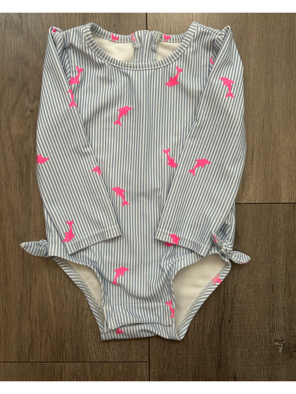 Baby girl's one-piece long-sleeve swimsuit from baby GAP - Sz: 12-18 months